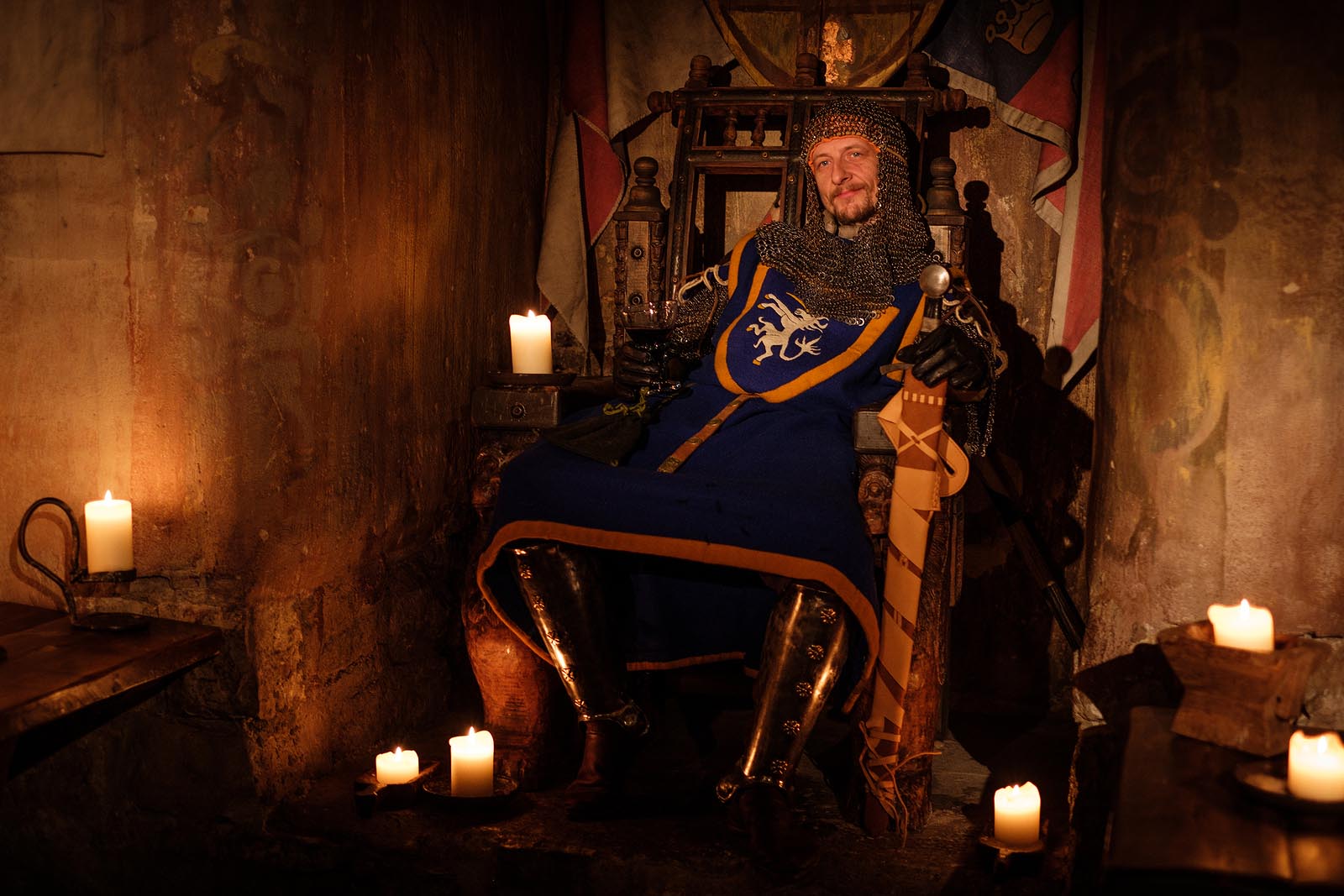 Content King Sitting on Throne